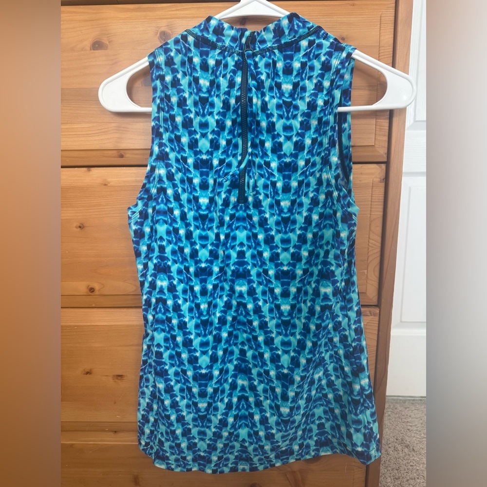 Athleta Vibrant Blue Swim Wear Size Small, bottoms, top, rash guard - Picture 9 of 10